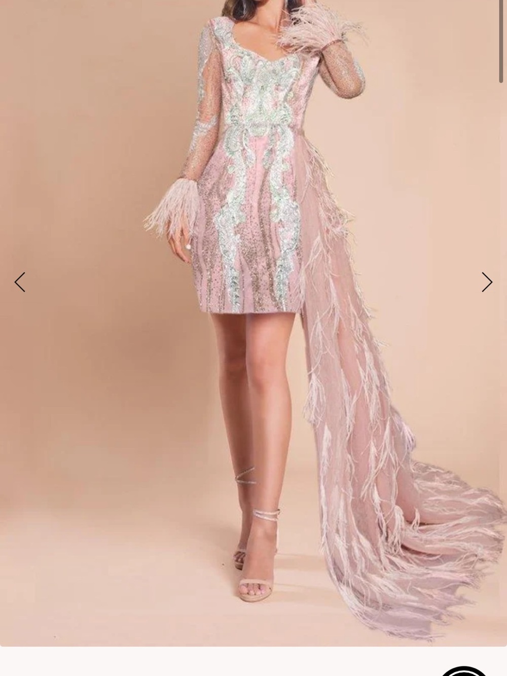 NWT PORTIA AND SCARLET PS22171 ROSE GOLD BEADED MINI COCKTAIL DRESS SIZE 4